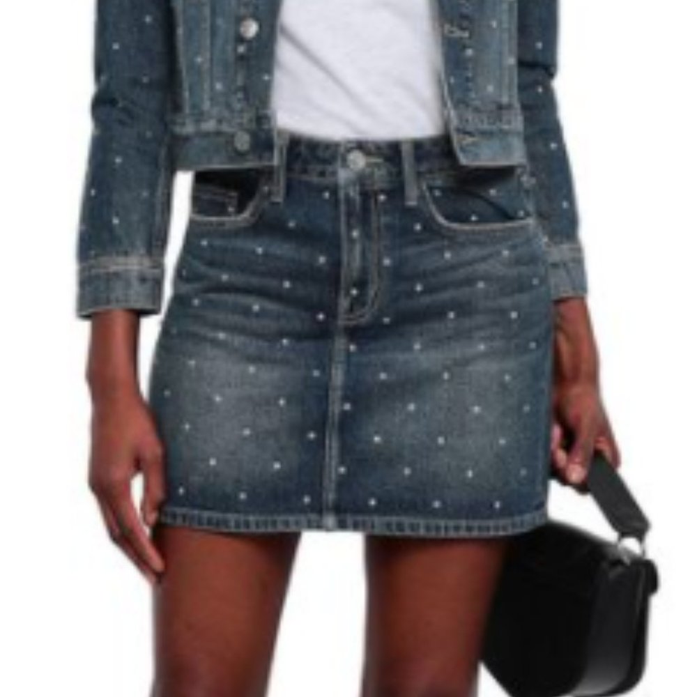 CURRENT ELLIOT Studded Denim Skirt - New w Tags
